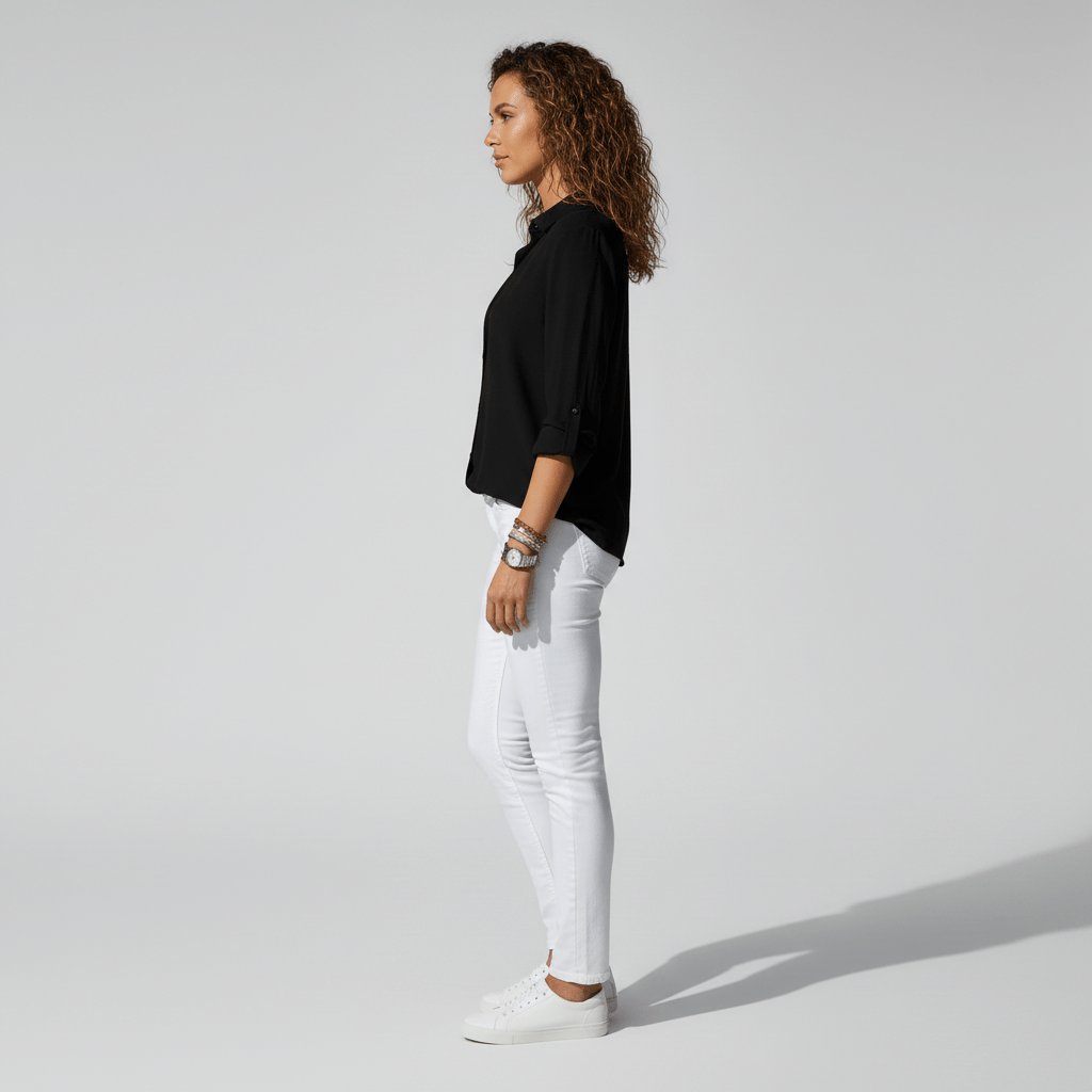 Sophie Long Sleeve Collared Button-Front Blouse