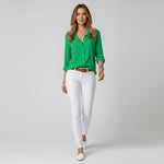 Sophie Long Sleeve Collared Button-Front Blouse