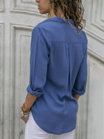 Elfriede Relaxed Fit Collared Button-Front Blouse