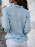 Elfriede Relaxed Fit Collared Button-Front Blouse
