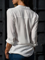 Elfriede Relaxed Fit Collared Button-Front Blouse