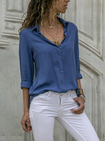 Elfriede Relaxed Fit Collared Button-Front Blouse