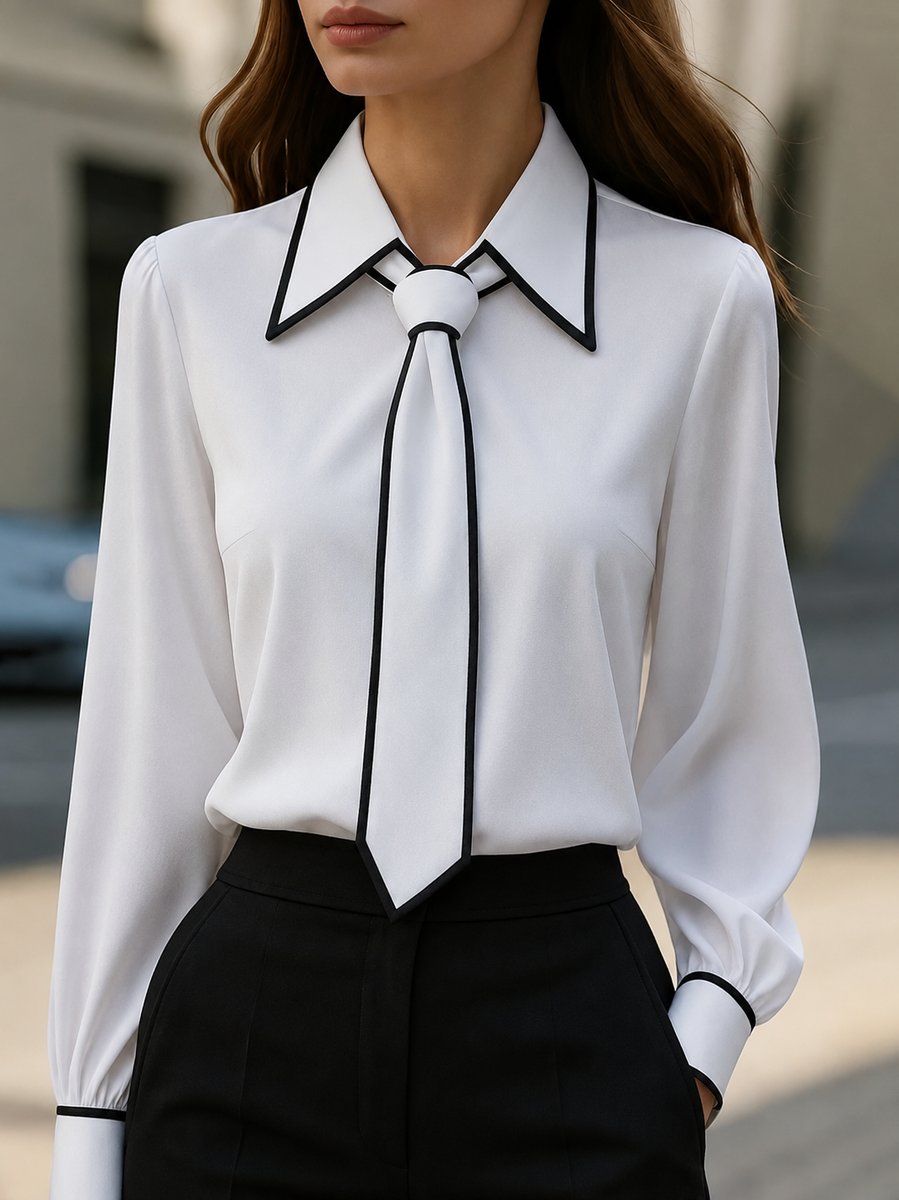 Frieda Long Sleeve Blouse with Tie Detail
