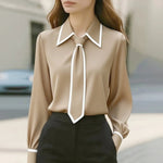 Frieda Long Sleeve Blouse with Tie Detail