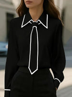 Frieda Long Sleeve Blouse with Tie Detail