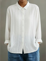 Charlotte Lace Trim Pleated Front Blouse
