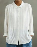 Charlotte Lace Trim Pleated Front Blouse