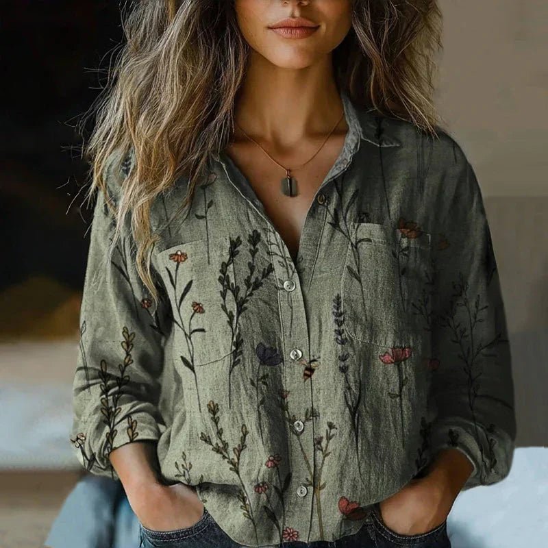 Sophie Boho Paisley Print Button-Front Blouse