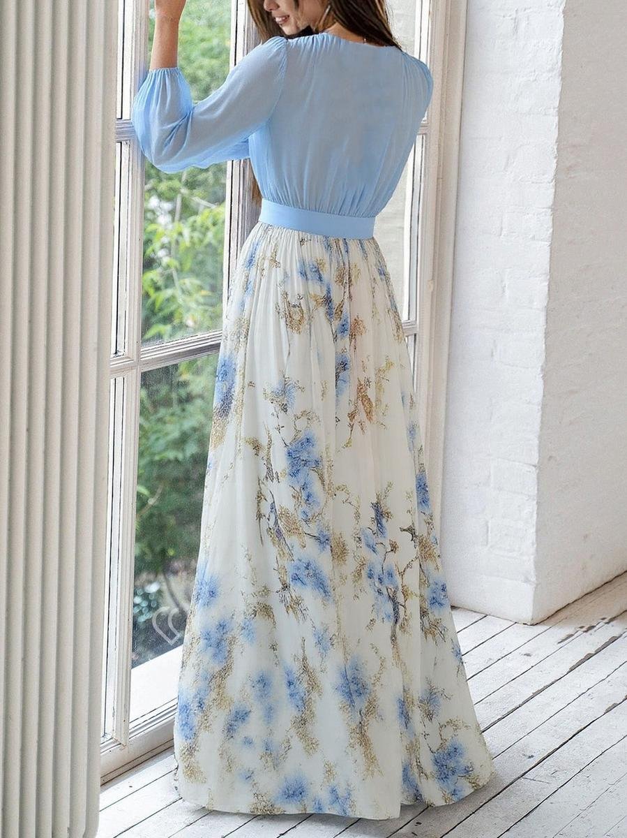 Marlene Floral Chiffon A-Line Maxi Dress