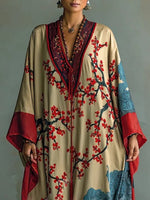 Amelie Plum Blossom Batwing Sleeve Maxi Dress
