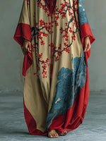 Amelie Plum Blossom Batwing Sleeve Maxi Dress