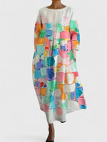 Greta Long-Sleeve Sea Creature Print Midi Dress