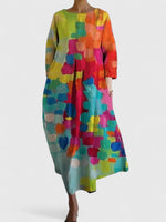 Greta Long-Sleeve Sea Creature Print Midi Dress