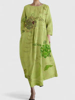 Greta Long-Sleeve Sea Creature Print Midi Dress