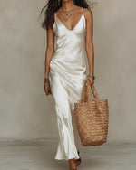 Johanna Knit Sweater and Satin Slip Midi Dress