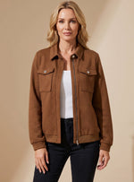 Johanna Long Sleeve Quilted Jacket with Chest Pockets and Shirt Collar