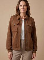 Johanna Long Sleeve Quilted Jacket with Chest Pockets and Shirt Collar