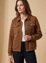 Johanna Long Sleeve Quilted Jacket with Chest Pockets and Shirt Collar