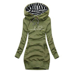 Elfriede Heartbeat Print Hooded Sweatshirt Dress