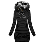 Elfriede Heartbeat Print Hooded Sweatshirt Dress