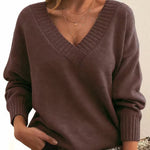 Greta Long-Sleeve V-Neck Cashmere-Blend Sweater