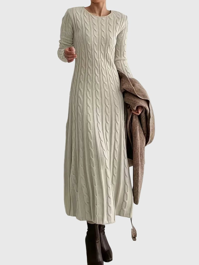Greta Long Sleeve Cable Knit Maxi Dress