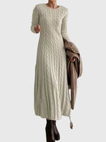 Greta Long Sleeve Cable Knit Maxi Dress