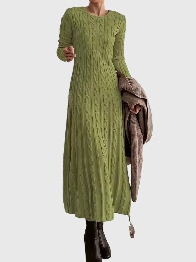 Greta Long Sleeve Cable Knit Maxi Dress
