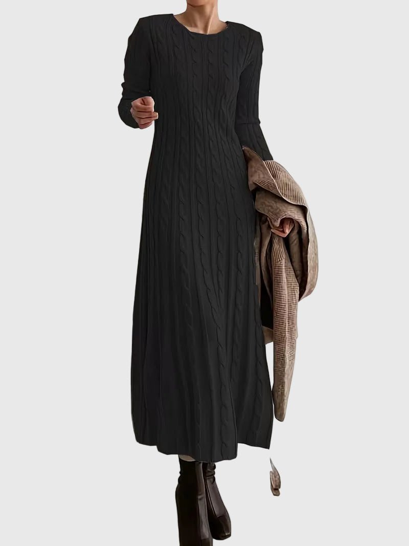 Greta Long Sleeve Cable Knit Maxi Dress