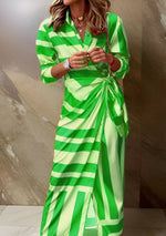 Annika Striped V-Neck Wrap Dress