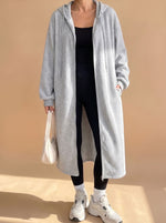 Frieda Longline Hooded Zip-Up Jacket