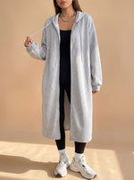 Frieda Longline Hooded Zip-Up Jacket