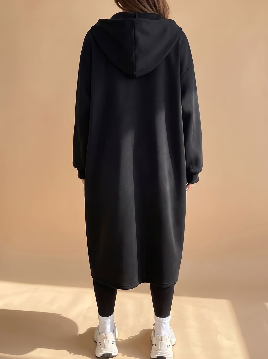 Frieda Longline Hooded Zip-Up Jacket