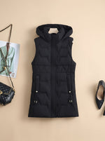 Lena Hooded Longline Quilted Vest