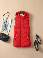 Lena Hooded Longline Quilted Vest