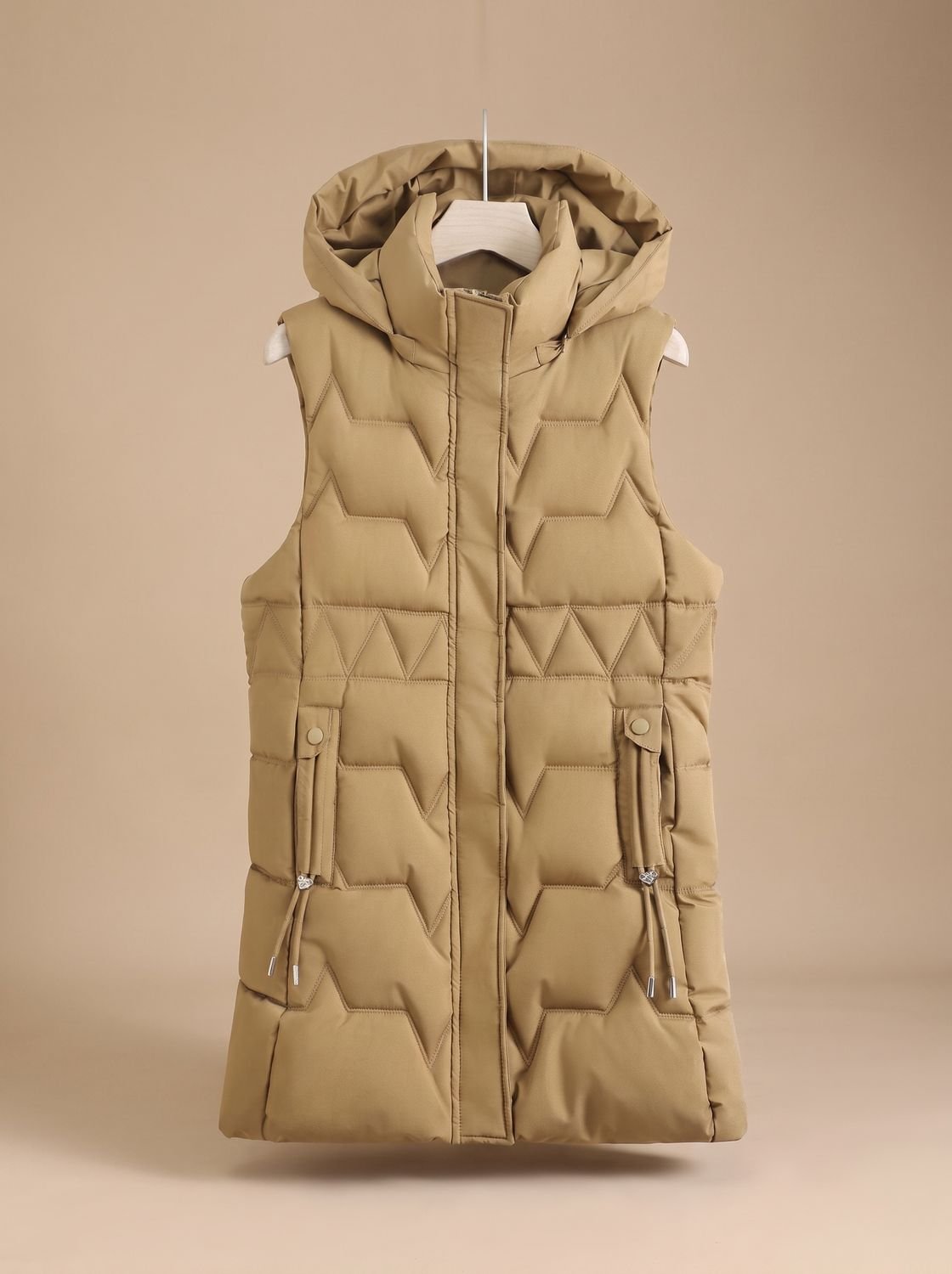 Lena Hooded Longline Quilted Vest