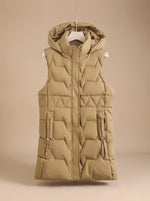 Lena Hooded Longline Quilted Vest