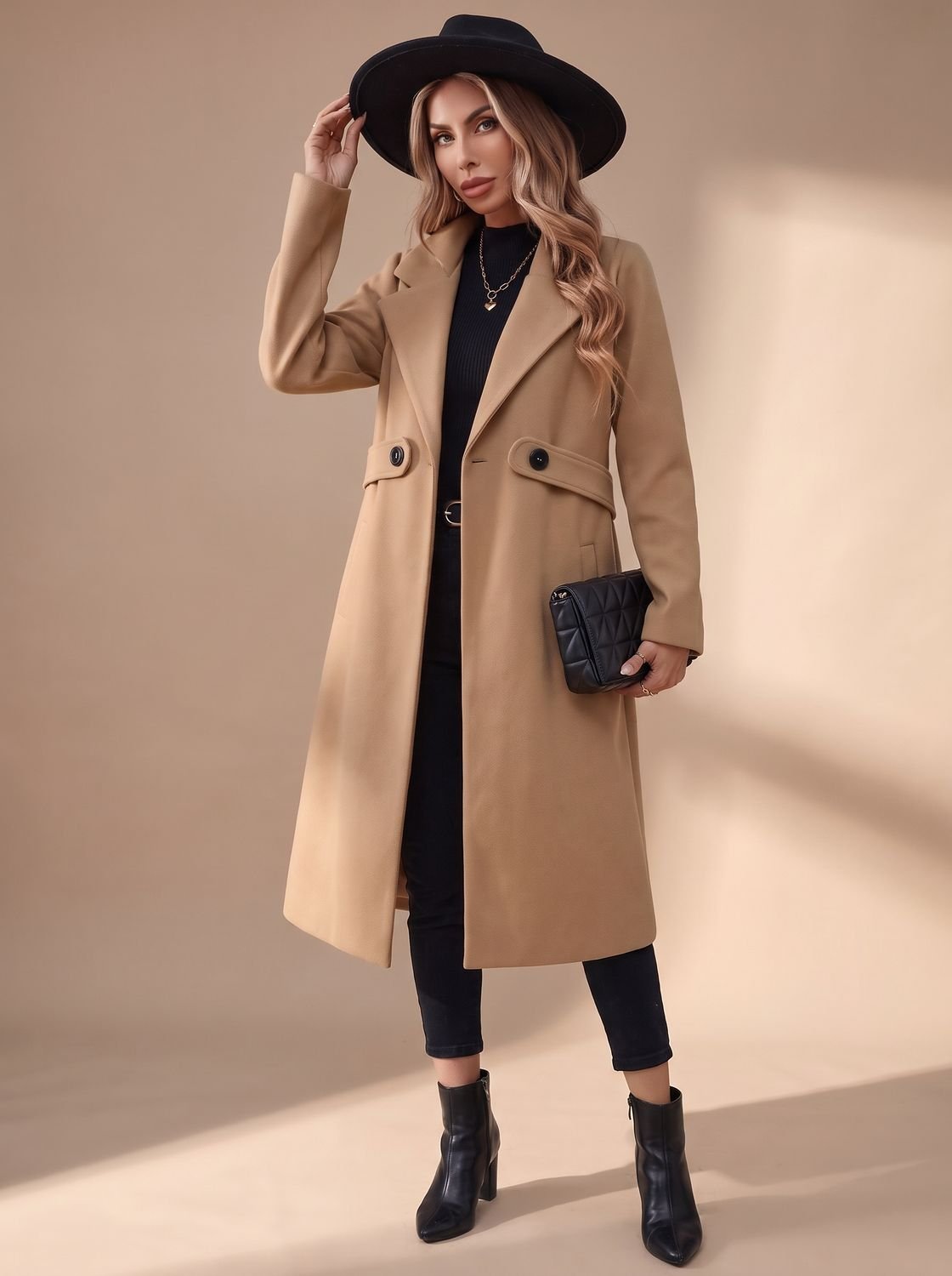 Katharina Longline Notch Lapel Winter Coat