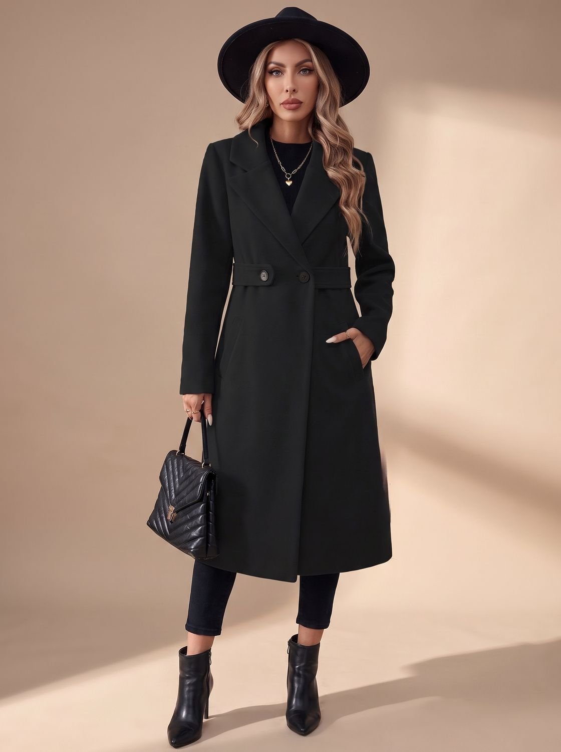 Katharina Longline Notch Lapel Winter Coat