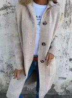Emilia Long Hooded Button-Front Cardigan