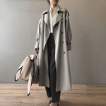 Marlene Long Water-Resistant Double-Breasted Trench Coat