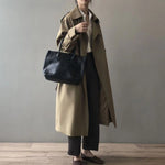 Marlene Long Water-Resistant Double-Breasted Trench Coat
