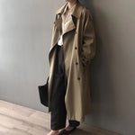 Marlene Long Water-Resistant Double-Breasted Trench Coat