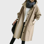 Clara Water-Resistant Hooded Trench Coat