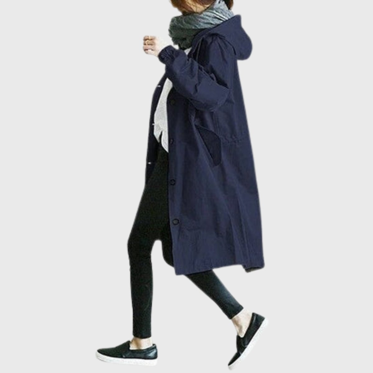 Clara Water-Resistant Hooded Trench Coat