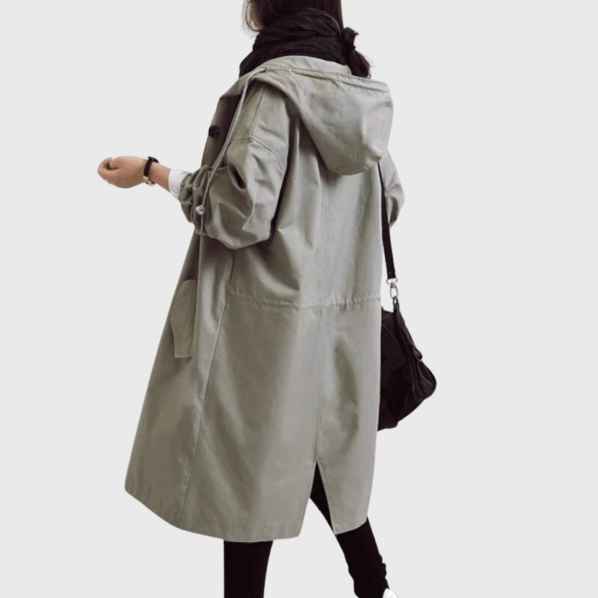 Clara Water-Resistant Hooded Trench Coat