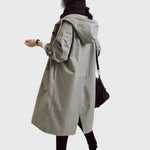 Clara Water-Resistant Hooded Trench Coat
