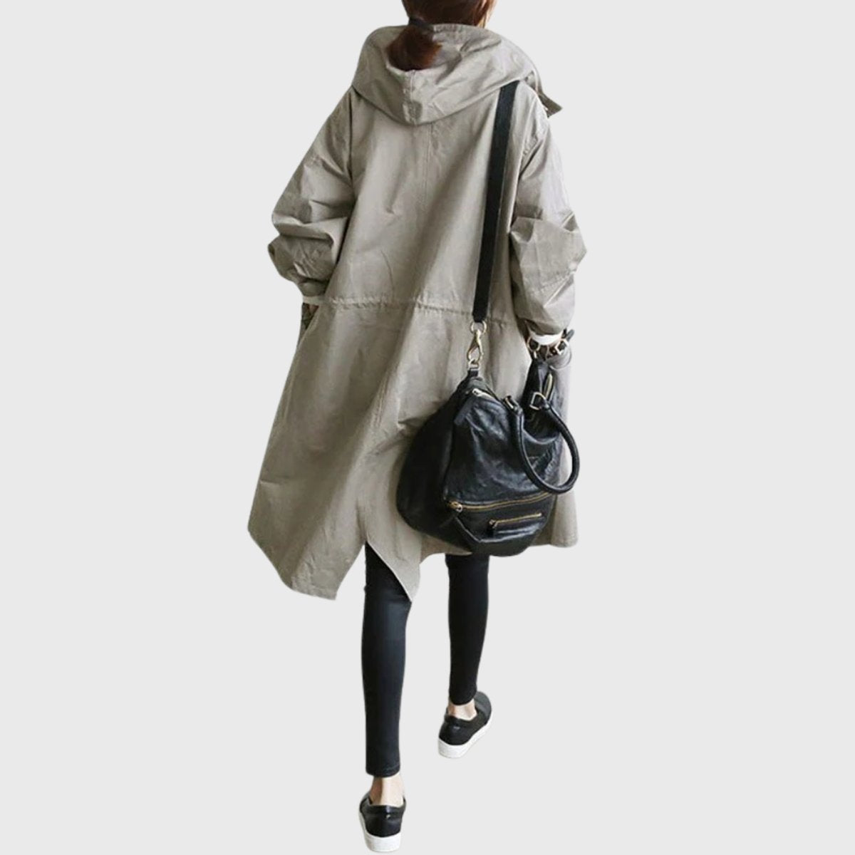 Clara Water-Resistant Hooded Trench Coat