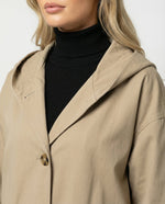 Annika Long Water-Resistant Windproof Hooded Trench Coat
