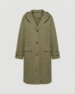 Annika Long Water-Resistant Windproof Hooded Trench Coat